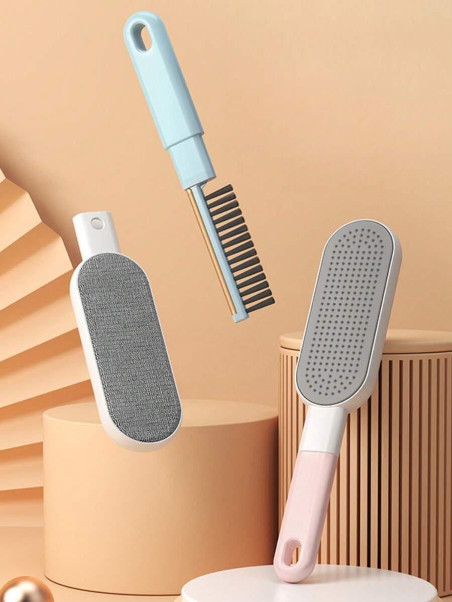1pc Reusable Dust Cleaning Brush, Double-Sided Pet Hair Remover, Manual Static Hair Removal Brush, Suitable For Cats, Clothes, Sofa, Furniture, Bedding, Carpets, Durable Polypropylene Material, No Power Required