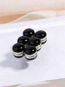 6个中东穆斯林隐形磁性围巾夹、头巾别针、胸针配饰 - 黑色 - 查看 4