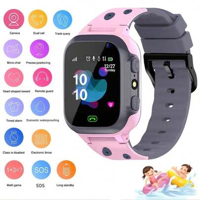 SIMSONLAB Kids Smart Watch, Wireless Calling, Collision Connection With Friends, Location Tracking, Durable Design, Ringtone Notification, Device Finding, Comfortable Wristband, Colorful Entertainment, Phone Finding, GPS Positioning, SOS Emergency Call, Camera, Alarm Clock, Interactive Learning