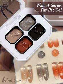 4-Colors Patting Glue Smudges Canned High Saturation Popular Semi-Solid Nail Polish Glue Nail Salon DIY For Summer - Multicolor - View 6