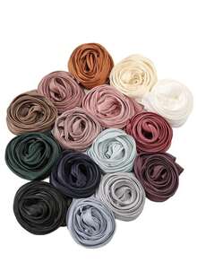 New Autumn/Winter Organza Soft Shimmery Muslim Hijab Scarf Shawl For Women - Multicolor - View 8