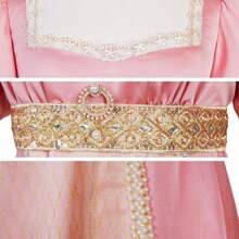 Lace Empire Waist Dress With Pearls For Women - 香檳酒 - 查看 3