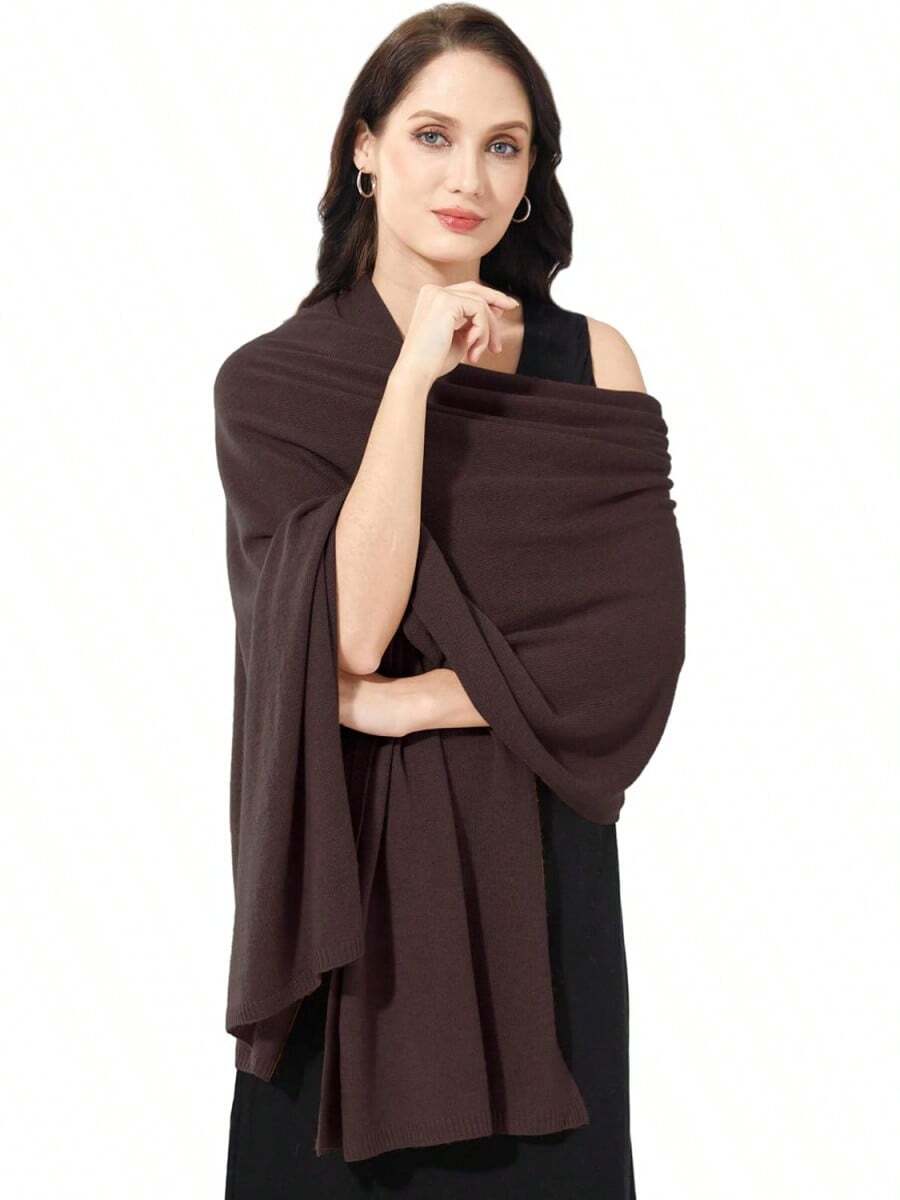 Soft Cashmere Blend Wrap Scarf For Travel, Extra Large 87"X28" - coffee - 查看 1