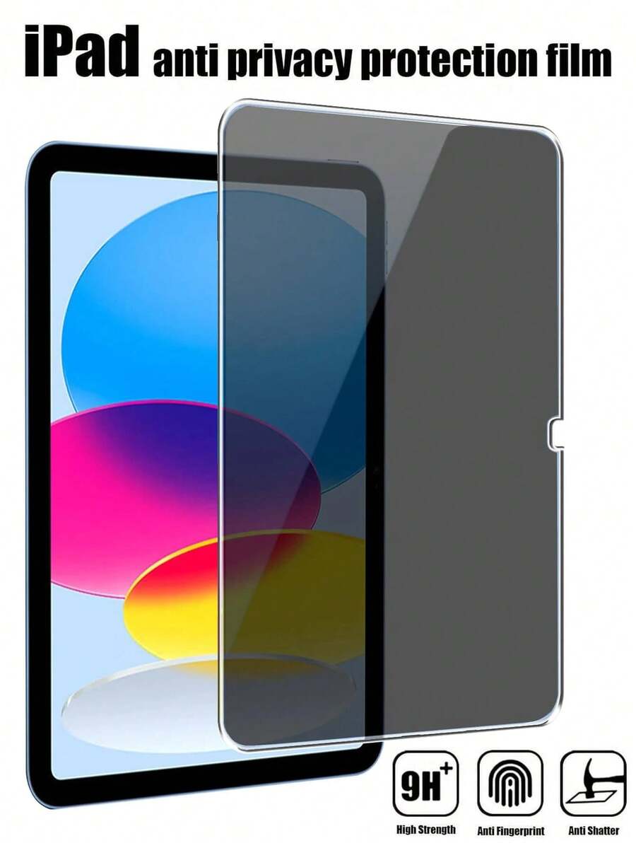 BOLLYMORE Protector de pantalla de privacidad negro para iPad de 10.9 pulgadas y 11 pulgadas A16 2025 de 2022, filtro de privacidad antirreflectante, protector de pantalla de vidrio templado de privacidad compatible con iPad 8/7 de 10.2 pulgadas, sensible al tacto, antihuellas, compatible con funda protectora, paquete individual, alta sensibilidad, sin burbujas, fácil instalación, regalo de cumpleaños de primavera - 1 pieza - Ver 1
