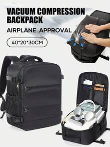 40*30*20cm Vacuum Compression Travel Backpack With Air Pump, Suitable As Carry-On Luggage And Daily Backpack, Unisex Design With Comfortable Back, Dry-Wet Separation Pocket, Airline Approved - Multicolor - View 5