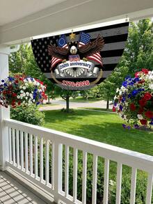 一套美国独立250周年纪念涤纶爱国旗帜，设计选项包括：250周年纪念、1776-2026、美国独立、7月4日、阵亡将士纪念日、退伍军人节、爱国主义、美国国旗、星星、三角旗、门廊装饰、户外、防水涤纶材质、可重复使用、不易褪色，适用于家庭、庭院、派对和独立日庆祝活动。 - 001 - 查看 21