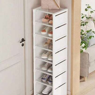 1pc Adjustable 4/6/8 Tier Metal Shoe Rack, Non-Woven Fabric Dust Cover, Space Saving, Easy Assembly, Suitable For Entryway, Bedroom, Hallway, Suitable For Sneakers