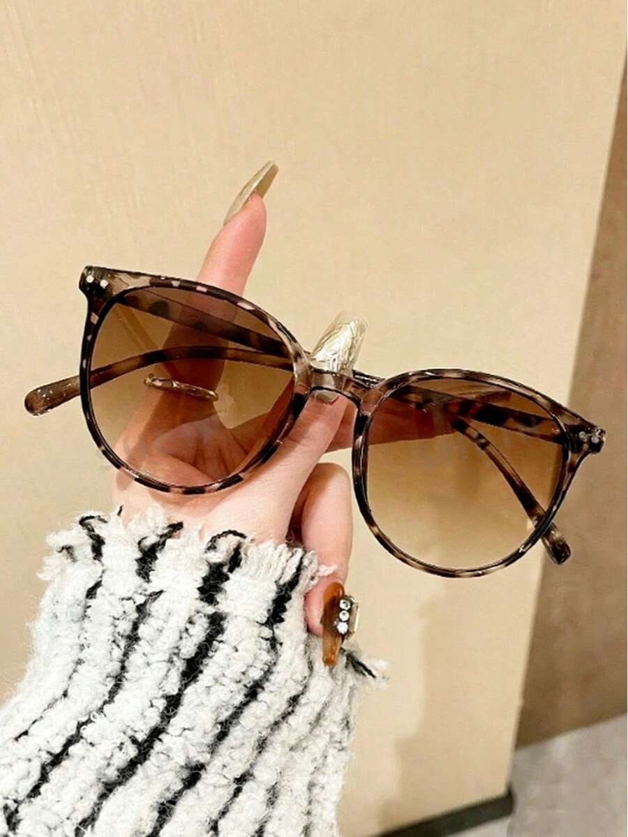 Women's Retro Leopard Print Fashion Fashion Glasses, Suitable For Daily Wear - White Leopard Print - View 1