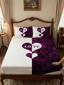 1 pieza Sábana ajustable, ropa de cama, protector de colchón, suave y cómoda, sábana amigable con la piel, adecuada para todas las estaciones, a prueba de polvo y antideslizante, funda de cama, se ajusta a camas individuales, dobles, queen y king, con un encantador patrón de rosas, lavable a máquina (funda de almohada no incluida), regalo perfecto para las fiestas, nueva llegada para primavera y verano - Multicolor - Ver 8