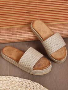 New Thick-Sole Sandals For Women, Summer Fashion Vacation Style, Casual Beach Daily Wear - Beige - View 7