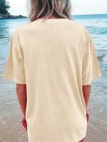 Camiseta de gran tamaño a la moda - Negro - Ver 8