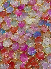 50 cánh hoa anh đào bằng acrylic dập nổi màu vàng ánh kim 19mm, phụ kiện hoa lớn tự làm thủ công dùng cho kẹp tóc, ốp điện thoại, quần áo, phụ kiện xe hơi và làm trang sức nhựa. - Cánh hoa dập nóng 19mm 50 miếng - Xem 5