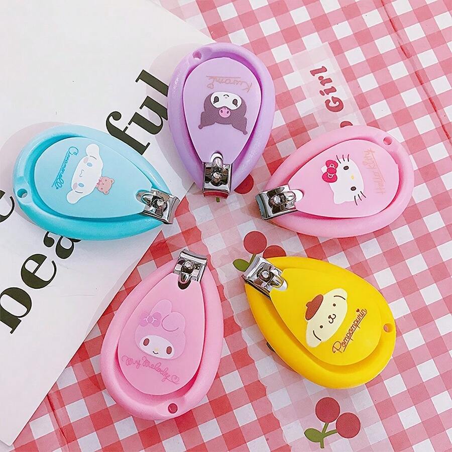 SANRIO 1pc Cute Nail Clipper, Mini Compact Nail Trimmer, Adorable Cartoon Manicure Tool With Protective Case, Travel-Friendly Nail Cutter For Toenail Trimming And Foot Care - View 1