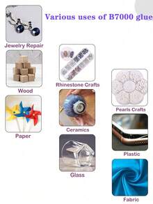 3/15/50/110ml B7000 Rhinestone Glue, Strong Bond, Strong Adhesive, Transparent Clear, Low Odor, No Whitening, Metal Needle Tip, Precise Glue Control, No Waste, Waterproof, Flexible, Anti-Cracking, Long Lasting, DIY Craft, Jewelry Setting, Jewelry Making, Phone Repair, Fabric, Leather, Metal, Plastic, Wood, All Purpose, Multi-Purpose, Craft Glue, Permanent Bond, Gluee - B7000 - View 6