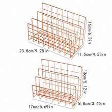 3-Tier Metal Wire Mesh Desktop Organizer Rack, Suitable For Storing Letters, Mail, Books, Postcards, Brochures, Etc. - Three-compartment Envelope Holder - View 2