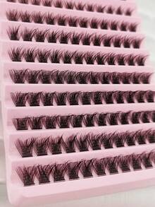 120PCS Eyelash Extensions Wispy Natural DIY C Curl Individual Lashes Clusters Black 10-16mm - C - View 5
