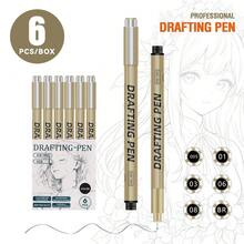 6/9/12支装防水细线针管笔套装 - 学生美术动漫手绘素描技术绘图笔 - 彩色 - 查看 11