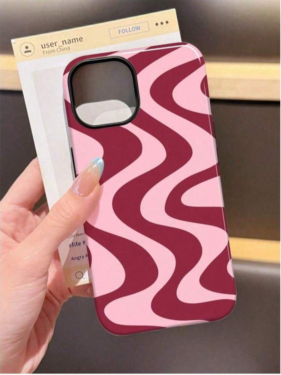 Wave Ripples 1件装艺术水波纹亮面二合一Phylon手机壳，兼容三星/ 11/12/13/14/15/16/17 Pro Max - 彩色 - 查看 1