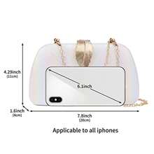 Women Clutch Bag Evening bag Fringed Evening HandbagLady Party Wedding Clutch Purse Chain Shoulder Cross Body Bag - Gradiente blanco - Ver 3