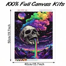 5D Adult Diamond Art Kit, Skeleton Painting By Numbers, Diamond Painting Rainbow DIY Full Drill Crystal Craft Cross Stitch Decor, Frameless, Round Diamond, Multi-Size - round diamond - View 5