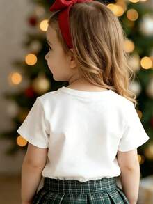Summer Baby Boy And Girl Casual And Fashionable Short-Sleeved T-Shirt, Featuring The Disney Characters Anna And Elsa. Suitable For Party Outfits And Daily Wear. - 白色 - 查看 2