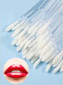 Bộ sản phẩm bán sỉ 50-500 cọ trang điểm môi dùng một lần dung tích lớn, cọ mascara, cọ son môi cầm tay, cọ son bóng dạng thỏi, cọ kẻ lông mày, que vệ sinh cọ, đóng gói riêng lẻ. - trắng - View 1