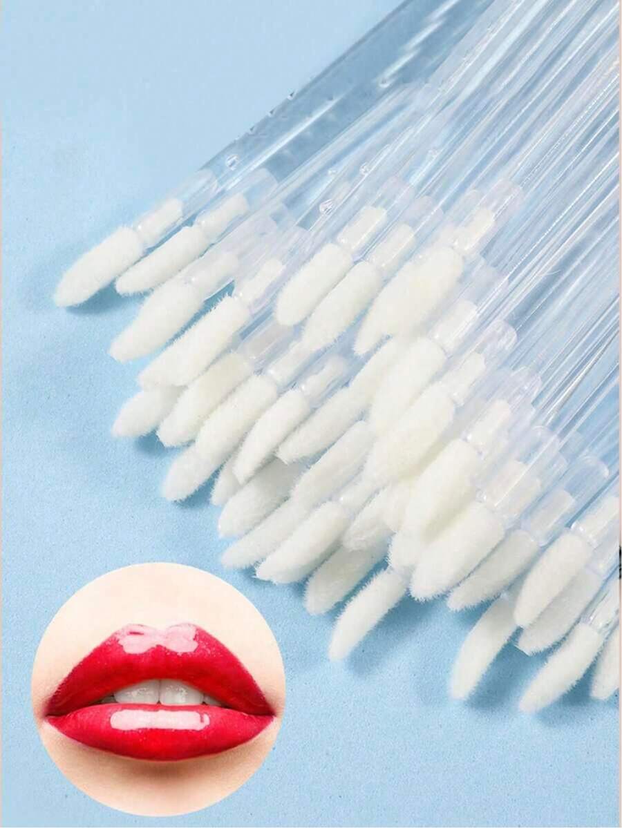 Bộ sản phẩm bán sỉ 50-500 cọ trang điểm môi dùng một lần dung tích lớn, cọ mascara, cọ son môi cầm tay, cọ son bóng dạng thỏi, cọ kẻ lông mày, que vệ sinh cọ, đóng gói riêng lẻ. - trắng - View 1