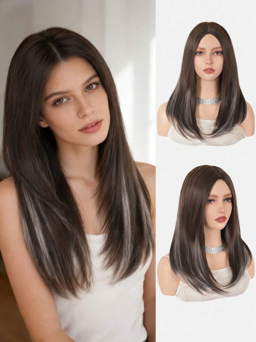 Bộ tóc giả kiểu dáng sành điệu dành cho các cô gái châu Á này được làm từ sợi tổng hợp chịu nhiệt. Chiều dài khoảng 45 cm / 17,7 inch. Thiết kế trùm đầu kín, phù hợp cho phụ nữ sử dụng trong các hoạt động hàng ngày và cũng có thể dùng làm quà tặng. - Nhiều màu - Xem 1