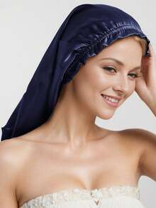 1pc Minimalist Fashion 100% Mulberry Silk Long Hair Sleeping Cap For Women,Summer,Beach,Hat - Multicolor - View 1