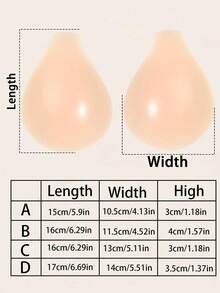 2/1 Pair Invisible Adhesive Lift Bra, Suitable For Small Bust - Reusable Non-Slip Silicone Bra With Straps, Backless Strapless Design, Suitable For Dresses, Swimwear, Bikinis, Beach Essential - Multicolor - View 3