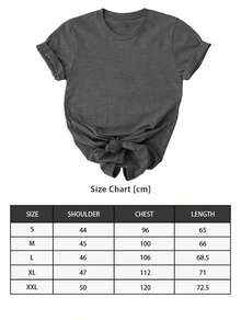 ELYSIAN WEAR 180G Women's T-Shirt Casual Loose Fit Round Neck Short Sleeve Graphic Print I Might Be Laid Back But I Can Lean Forward Real Quick Funny Quote Top For Everyday Wear Comfortable Soft Cotton Blend Suitable For Women Who Love Humor And Relaxed Style - 灰色 - 查看 2