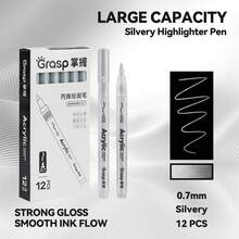 New High-Capacity Highlighter Markers, Classic Gold, Silver, And White Colors, Suitable For Different Styles And Subjects, Durable Tip With Smooth, Uniform Ink Flow, Excellent Color Coverage, Waterproof And Fade-Resistant, Ideal For Illustrations, Anime, Watercolor, Colored Pencil, And Sketches Requiring Enhanced Dimensionality. - Sets - View 15