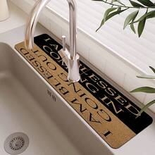 1pc, Sink Faucet Suction Pad, Drainage Pad, Kitchen, Bathroom Sink, Countertop, Drainage Pad, Diatomite Washbasin, And Cuttable Quick-Drying Pad. - Multicolor - View 9