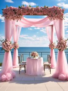 1/3/5/10M Wedding Tulle Backdrop Curtains,Sheer Backdrop Curtains For Birthday Party Spring Party,Photography Backdrop Decor - Multicolor - View 2