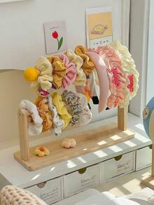 1pc Wooden Jewelry Display Stand, Bracelet, Hair Accessory, Necklace, Headband Organizer Rack - Multicolor - View 4