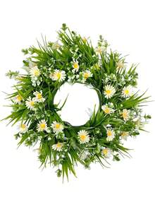 Daisy Wreath, Ins Style Wall Decor Hanging, Artificial Daisy Flower Wreath, Living Room Bedroom Door Decoration, Suitable For Home Decor / Spring Atmosphere Decor, Fireplace Decor, Farmhouse Decor - Multicolor - View 12