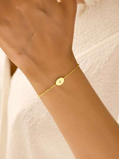 1 Piece S925 Sterling Silver Eight-Pointed Star Chain Bracelet,Oval Brand Single Diamond Eight-Pointed Star Bracelet,Zirconia Bracelet,Gold Chain Bracelet,Women's Bracelet,Minimalist And Versatile,Suitable For Everyday Wear