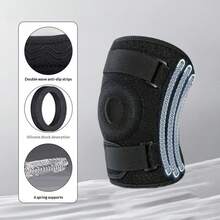 1pc Extra Large Adjustable Compression Spring Knee Brace, Suitable For Hiking, Patella Protection, Running, Fitness And Basketball - Black Single - View 11