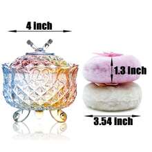 Luxury 4 Inch Glass Powder Container With 2 Soft Puffs For Loose Powder - 1 Beige 1 Pink Bow Puffs With Butterfly-colorful - View 6