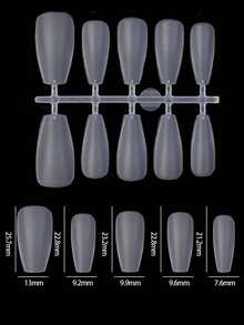 240pcs Ultra-Thin Matte Full Coverage Ballet Nail Stickers, Trapezoidal Full Adhesive Short Coffin Nail Extensions DIY Nail Tips, Press-On Nail French Manicure Stickers Press On Nails - Clear - View 4