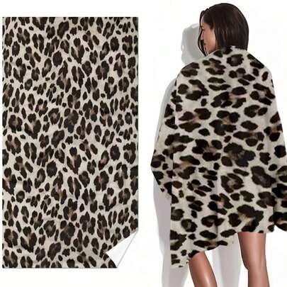 GEL HUT MUN 1pc Suede-Like Fiber Beach Towel, Leopard Print Design, Highly Absorbent, Suitable For Travel, Swimming, Diving, Surfing, Yoga And Camping, All Seasons