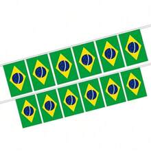 Premium Brazil Flag Kit – World Cup Decoration, Green And Yellow, 14cm X 21cm - 查看 3