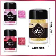 Ruby Red Edible Glitter For Cocktails Drinks Glimmer Powder Luster Dust For Food Metallic Coloring Fondant Cake Decorating Baking Chocolate Cookies - Multicolor - View 2