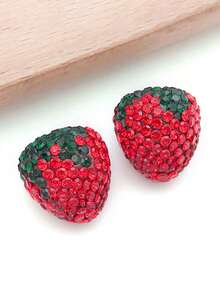 2-20颗红色草莓樱桃粘土钻珠 DIY手工耳环手链项链首饰材料配件 - 紅色-草莓 - 查看 8