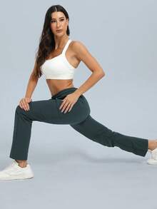 Women Hiking Lightweight Thin Pants Quick Dry Travel Golf Cargo Safari Pants Zipper Pockets Spring - Dusty Blue - View 5