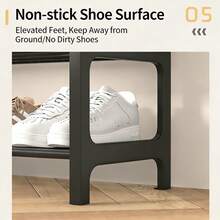 4-Tier Stackable Shoe Rack, Household Storage Organizer, Free Standing Shelf For Entryway, Bedroom And Closet, Holds Multiple Pairs Of Shoes, Space-Saving Shoe Storage Shelf - 黑色 - 查看 11