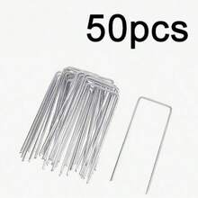 5/40/50pcs Stainless Steel U-Shaped Ground Spikes, Reusable With Smooth Surface And Anti-Corrosion, Easy To Use, Suitable For Setting Up Camping Tents, Improving Yards And Lawns, Meeting Various Site Requirements. These Nails Can Also Be Used For Gardening Weeding And Landscaping, Camping, Camping Equipment, Hiking, Camping Essentials, Travel Essentials. - Multicolor - View 13