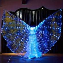 Alas de mariposa luminosas LED multicolor, alas transparentes luminosas de moda para fiestas, festivales, disfraces de actuaciones en el escenario - Ver 17