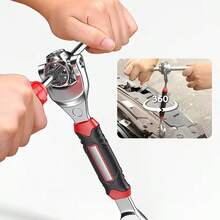 1 件装 52 合 1 万能套筒扳手，360° 灵活旋转头棘轮扳手，带橡胶手柄，适用于家庭车库，多功能扳手，符合人体工程学设计，经久耐用且精准。 - 1pc - 查看 7
