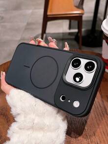 奢华哑光亲肤磁吸手机壳，兼容 17 Pro Max、17 Pro、17 Air、17、16、15、14、13 Pro Max，防震镜头保护，支持无线充电后盖 - 黑色 - 查看 2